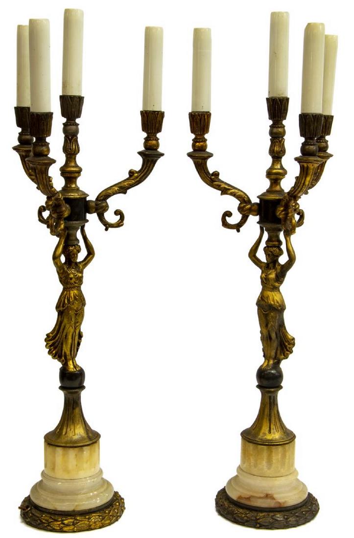 2) CONTINENTAL FIGURAL FIVE-LIGHT CANDELABRA LAMPS (1 of 3)