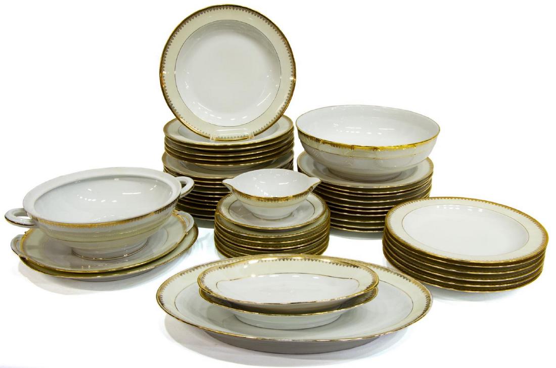 (47) UC LIMOGES GILT PORCELAIN DINNER SERVICE (1 of 3)