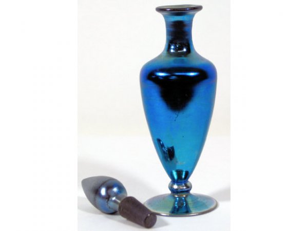 STEUBEN BLUE AURENE SCENT BOTTLE - 2