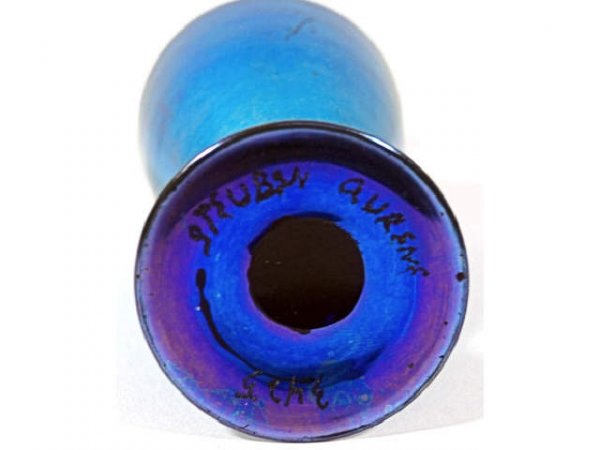STEUBEN BLUE AURENE SCENT BOTTLE - 3