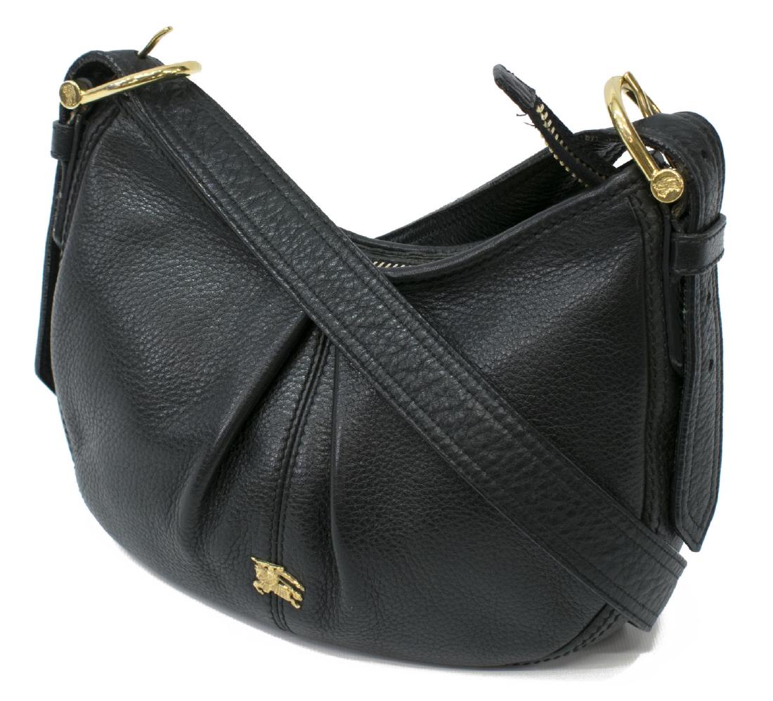 BURBERRY BLACK GRAINED LEATHER CROSSBODY BAG (1 of 4)
