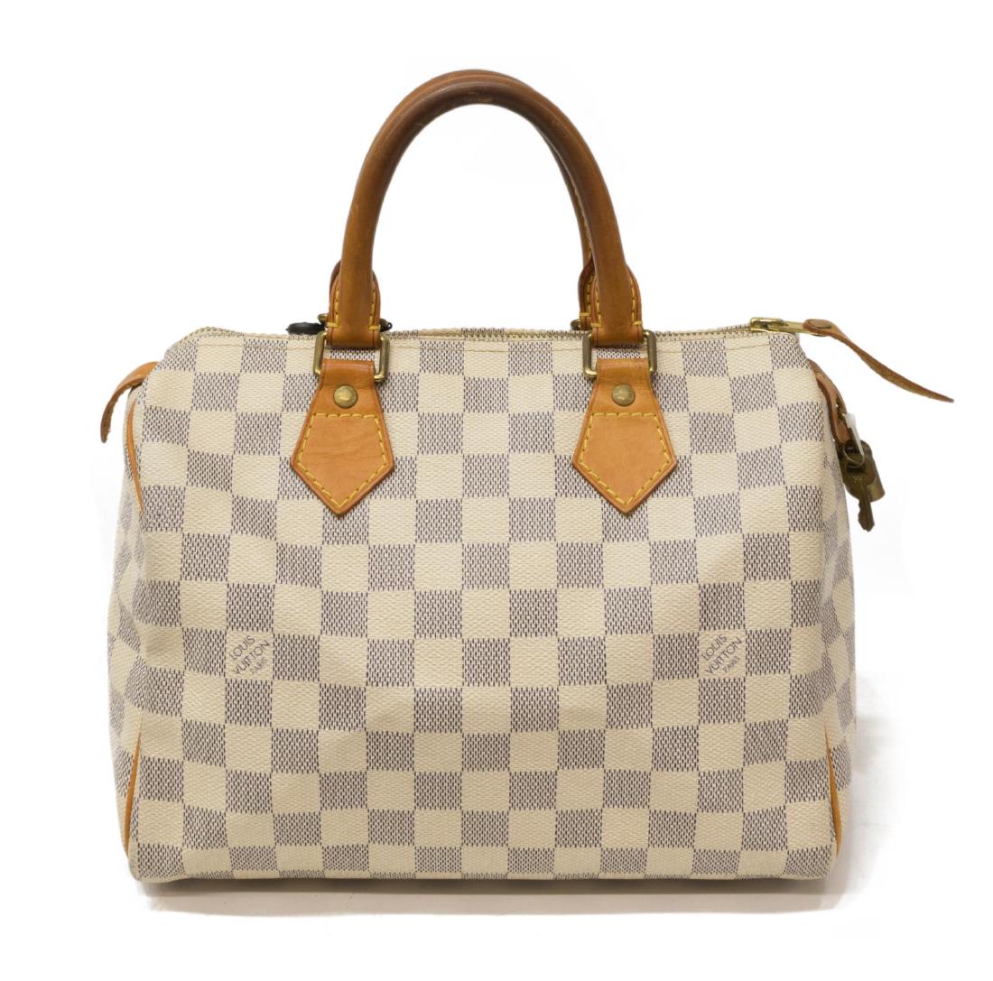 LOUIS VUITTON SPEEDY 25 IVORY DAMIER AZUR HANDBAG (1 of 4)