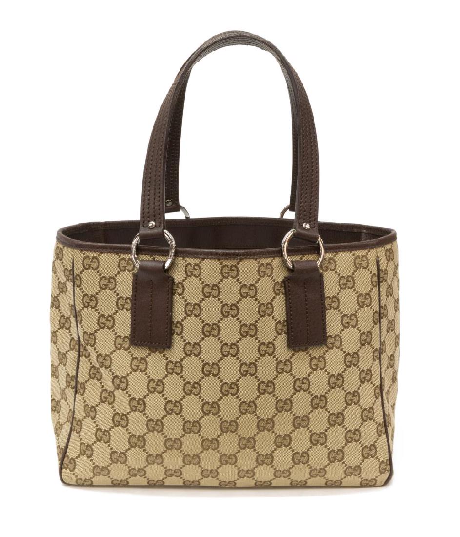 GUCCI BEIGE MONOGRAM CANVAS SHOULDER TOTE (1 of 4)
