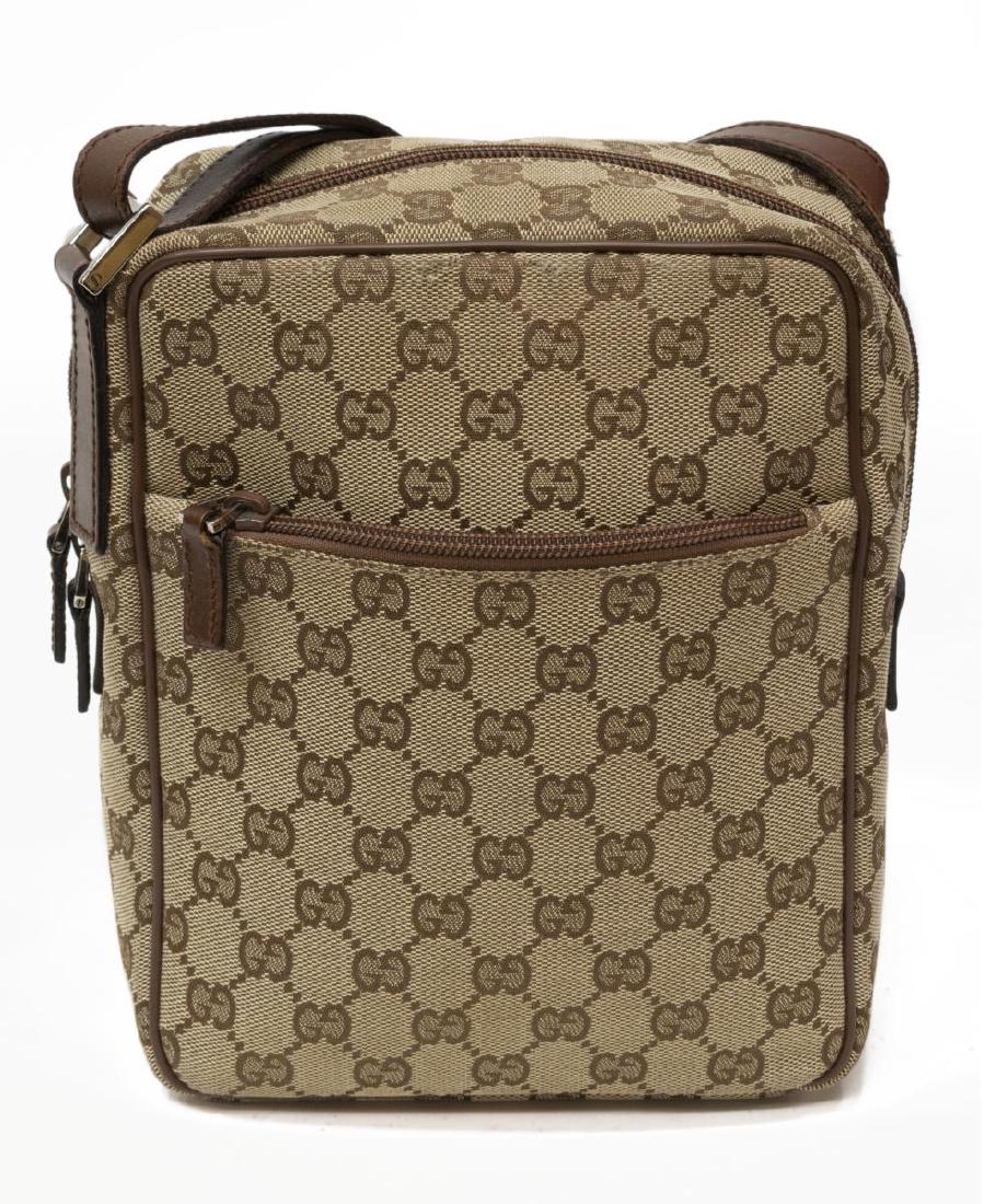 GUCCI CROSSBODY BAG IN BEIGE MONOGRAM CANVAS (1 of 5)
