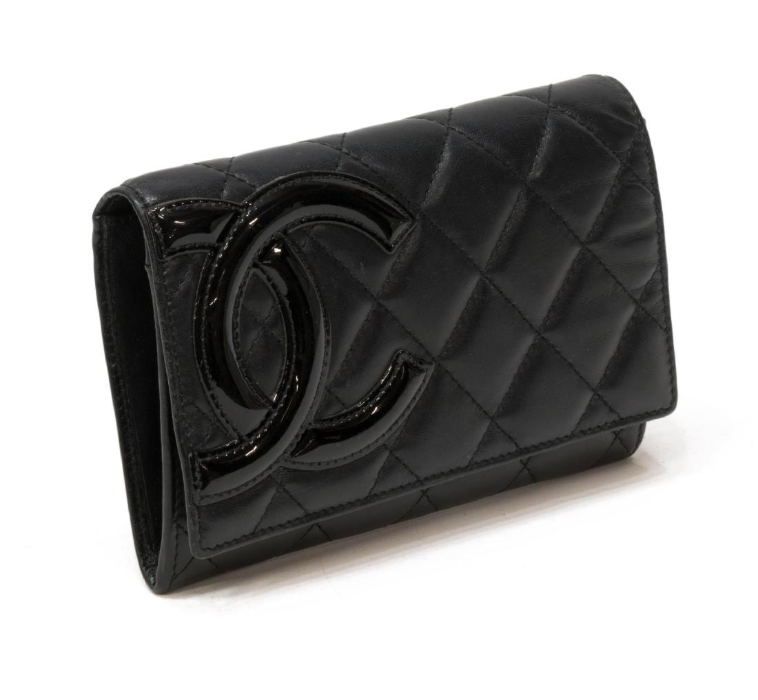 CHANEL BIFOLD WALLET BLACK QUILTED LEATHER (1 of 3)