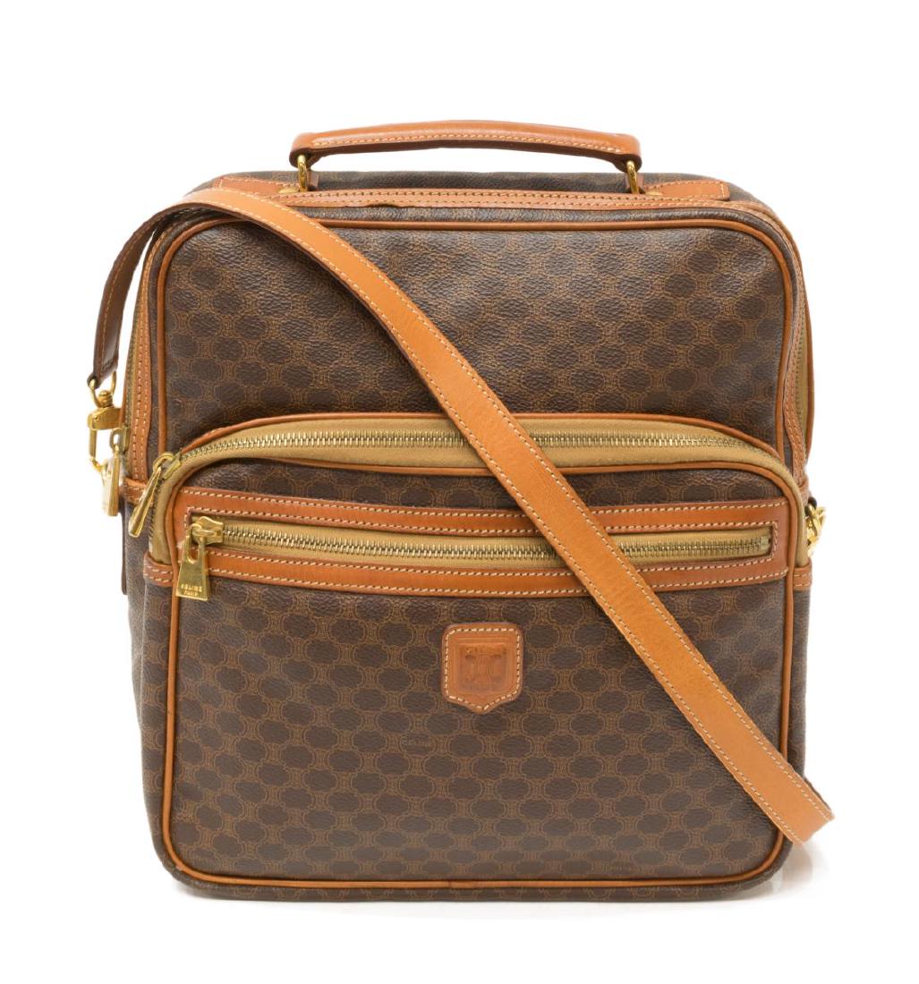 VINTAGE CELINE MACADAM CANVAS CROSSBODY BAG