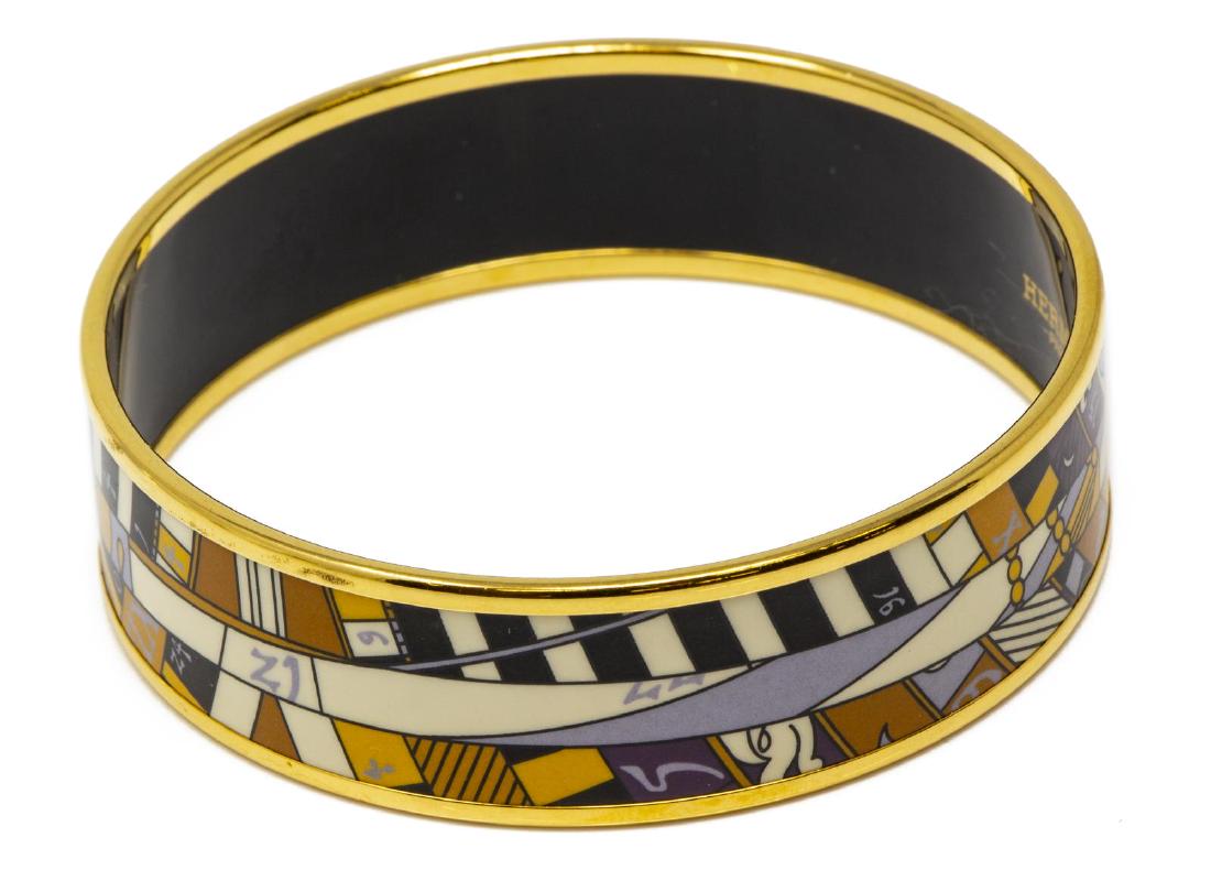 HERMES PARIS ENAMELED ABSTRACT NUMBER BANGLE (1 of 3)