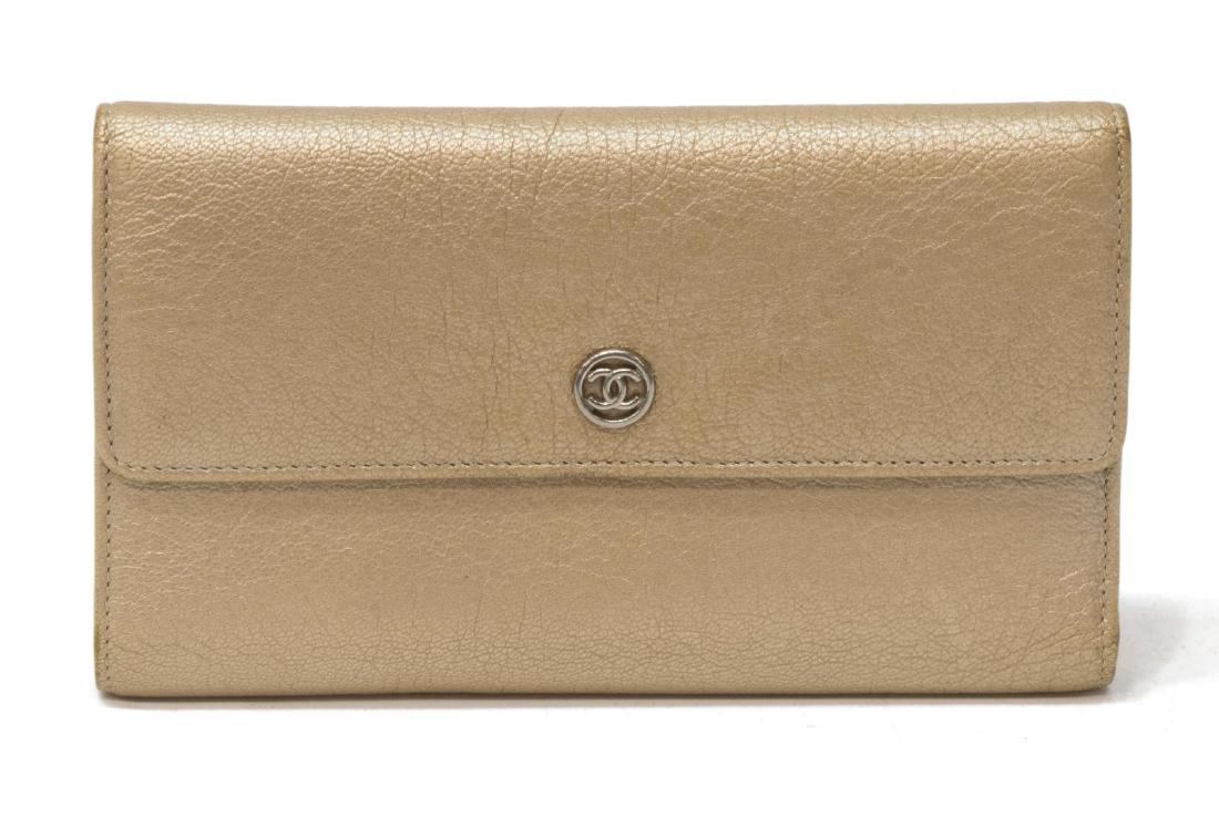 CHANEL LONG WALLET METALLIC GRAINED LEATHER (1 of 4)