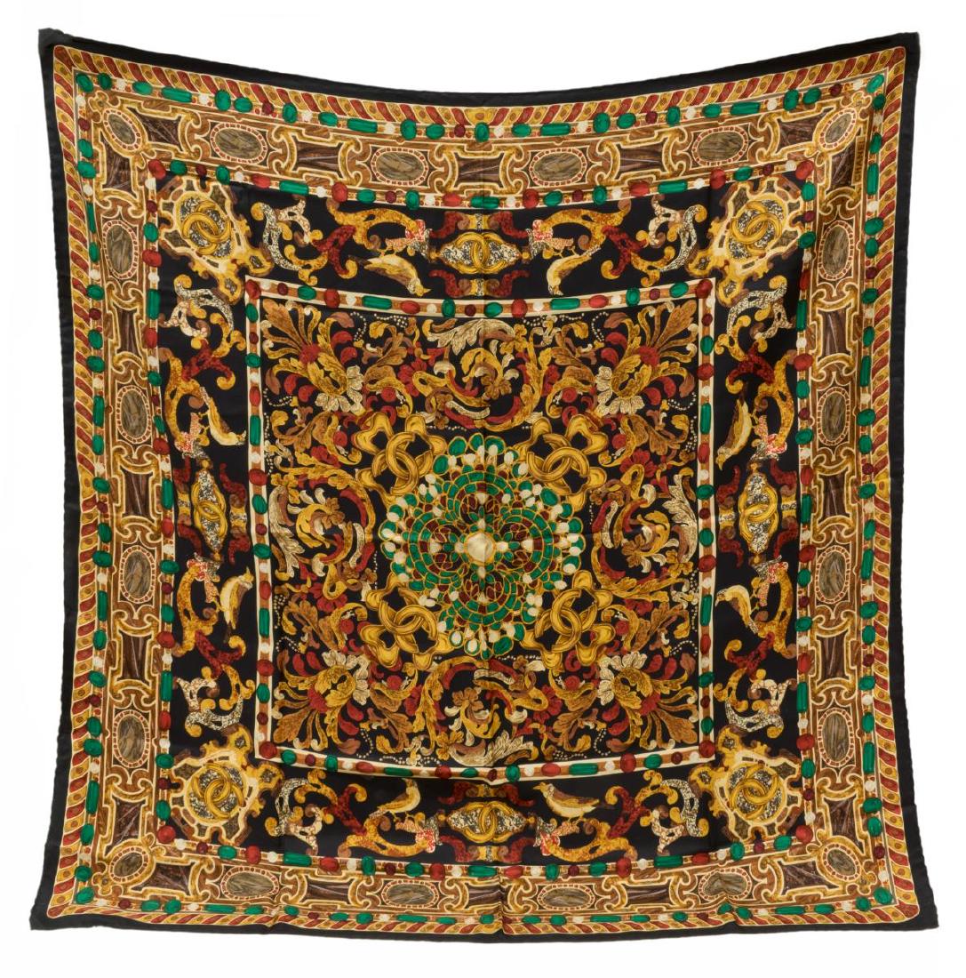 VINTAGE CHANEL SILK SCARF WITH JEWELRY PRINT (1 of 3)