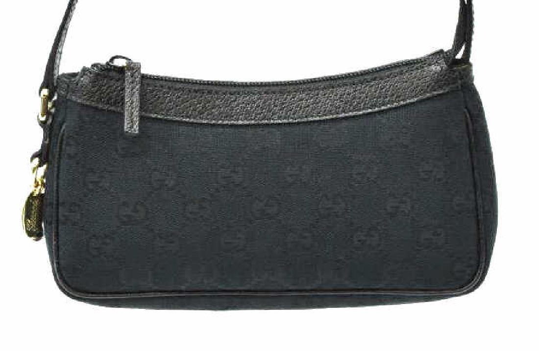 GUCCI 'JOLICOEUR POCHETTE' BLACK GG CANVAS HANDBAG (1 of 5)