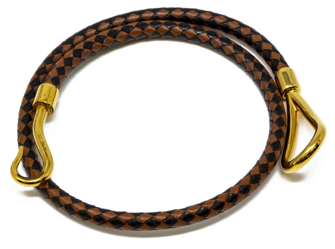 HERMES JUMBO DOUBLE TOUR BRAIDED LEATHER BRACELET (1 of 3)
