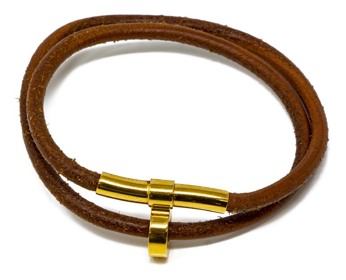LADIES HERMES DOUBLE TOUR LEATHER BRACELET (1 of 3)