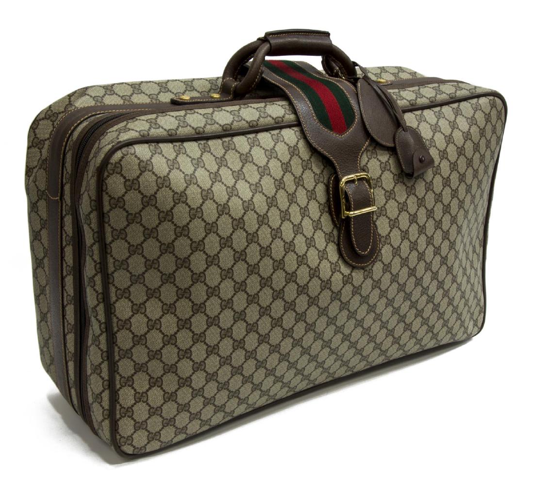 VINTAGE GUCCI GG CANVAS & WEB SUITCASE (1 of 5)