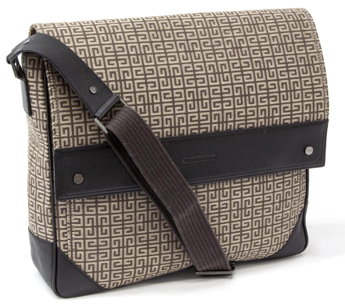 GIVENCHY BROWN CANVAS MONOGRAM MESSENGER BAG (1 of 5)
