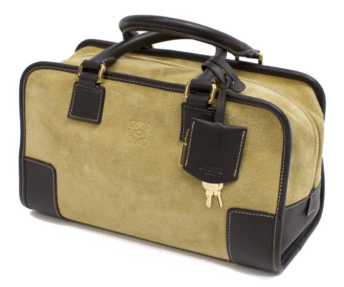 LOEWE 'AMAZONA' SUEDE & LEATHER HANDBAG (1 of 5)