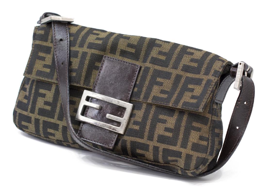 FENDI ZUCCA MONOGRAM CANVAS BAGUETTE SHOULDER BAG (1 of 5)