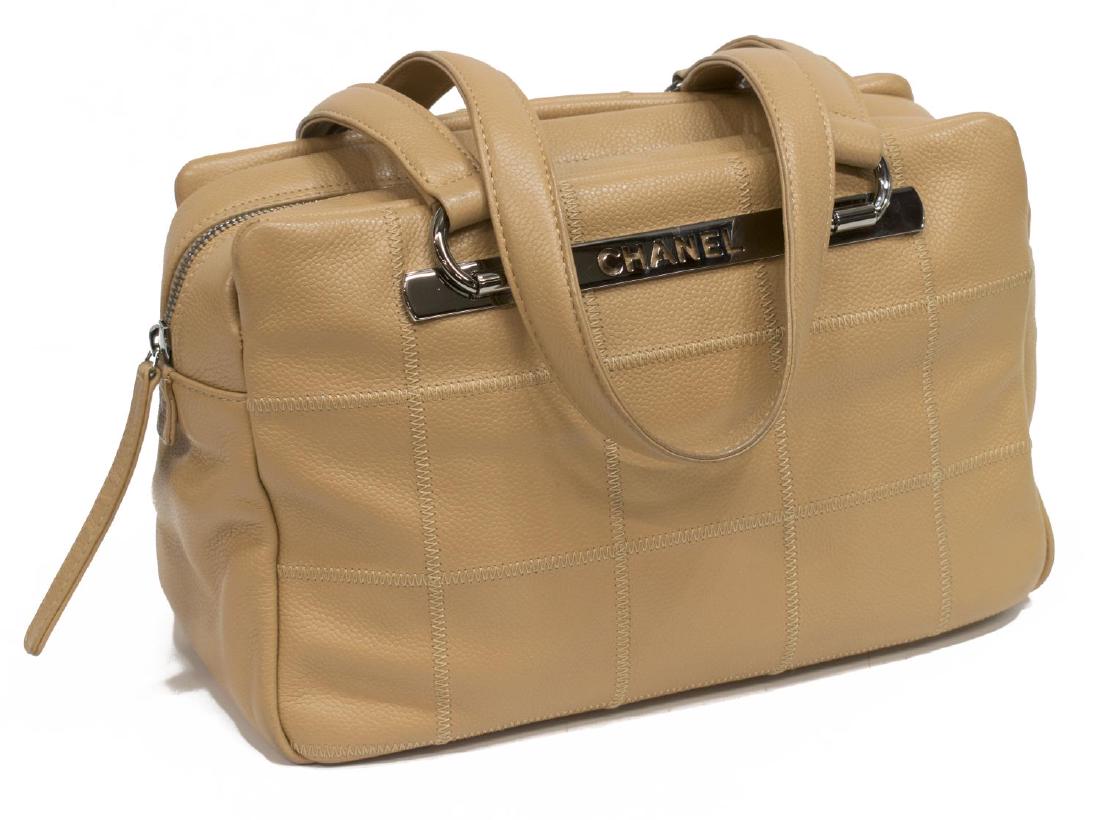 CHANEL SQUARE QUILTED CAVIAR LEATHER BOWLER BAG (1 of 5)