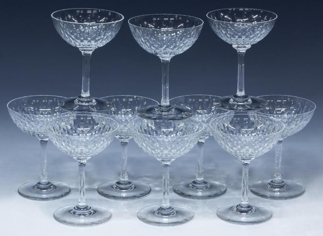 (10) BACCARAT "PARIS" CRYSTAL CHAMPAGNE COUPES