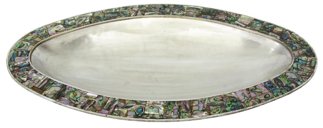 MEXICAN LOS CASTILLO SILVERPLATE & ABALONE TRAY (1 of 3)