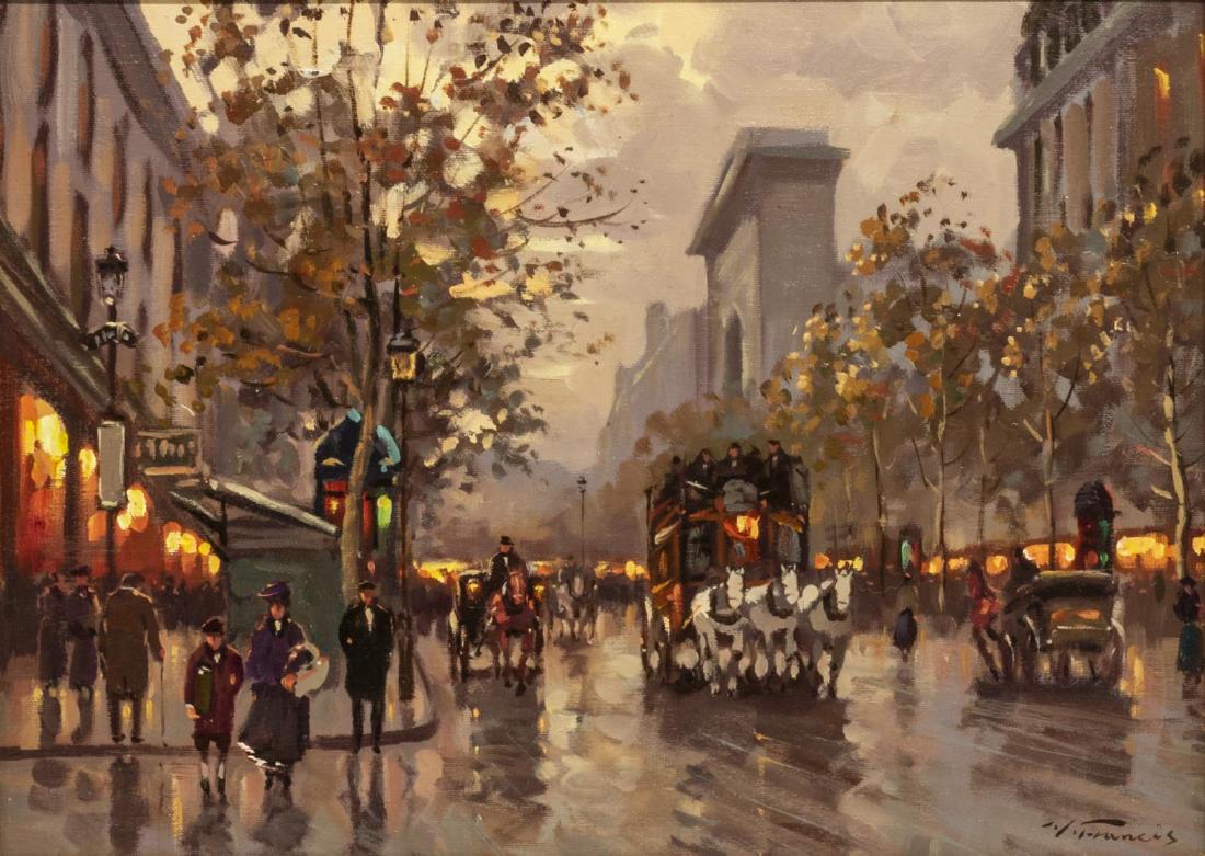 SIGNED PARIS STREET SCENE OIL PAINTING