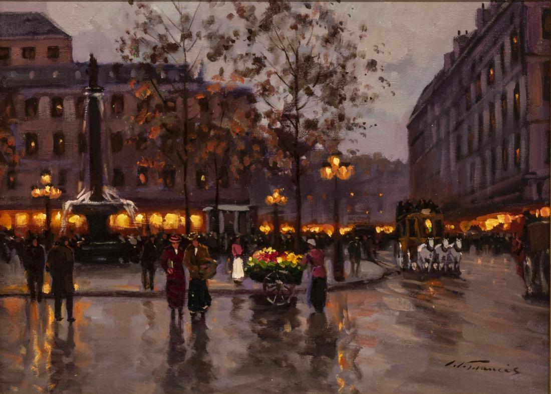 SIGNED PARIS STREET SCENE OIL PAINTING