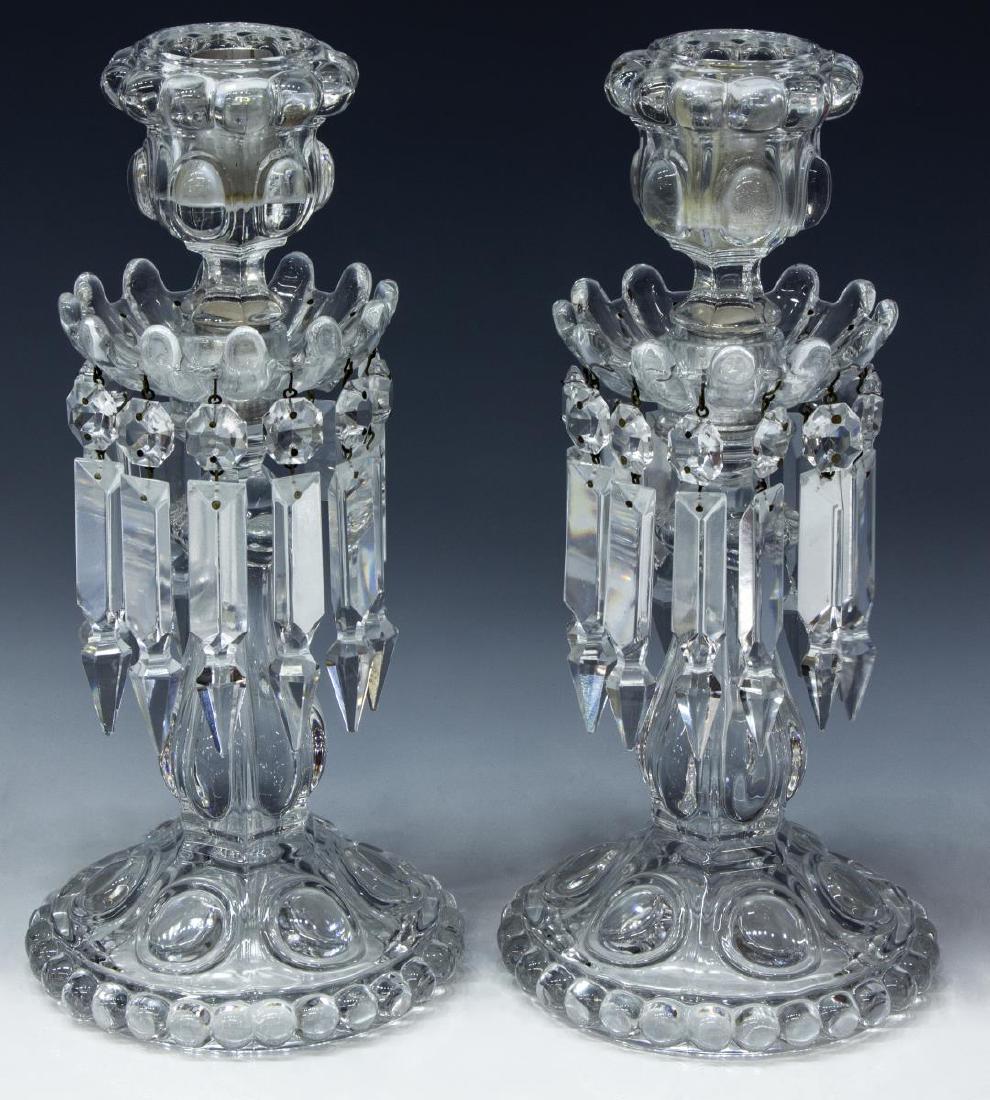 (PAIR) FRENCH BACCARAT CRYSTAL CANDLESTICK LUSTERS (1 of 3)