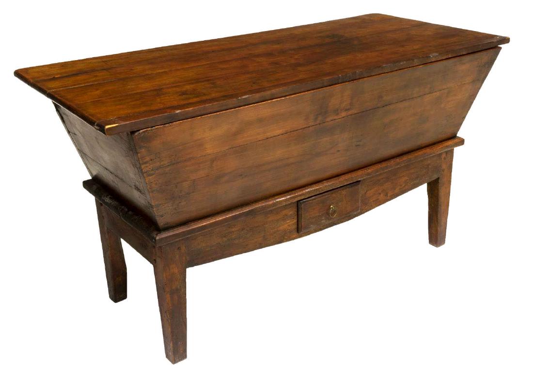 FRENCH FRUITWOOD DOUGH BIN ON STAND (1 of 2)