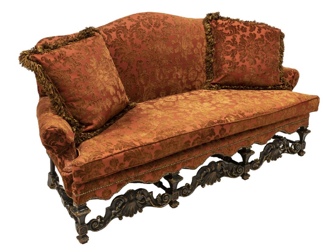 WILLIAM & MARY STYLE UPHOLSTERED SETTEE SOFA (1 of 3)