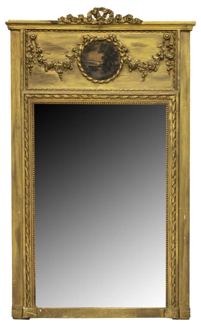 FRENCH TRUMEAU BEVELED MIRROR LANDSCAPE PAINTING (1 of 3)