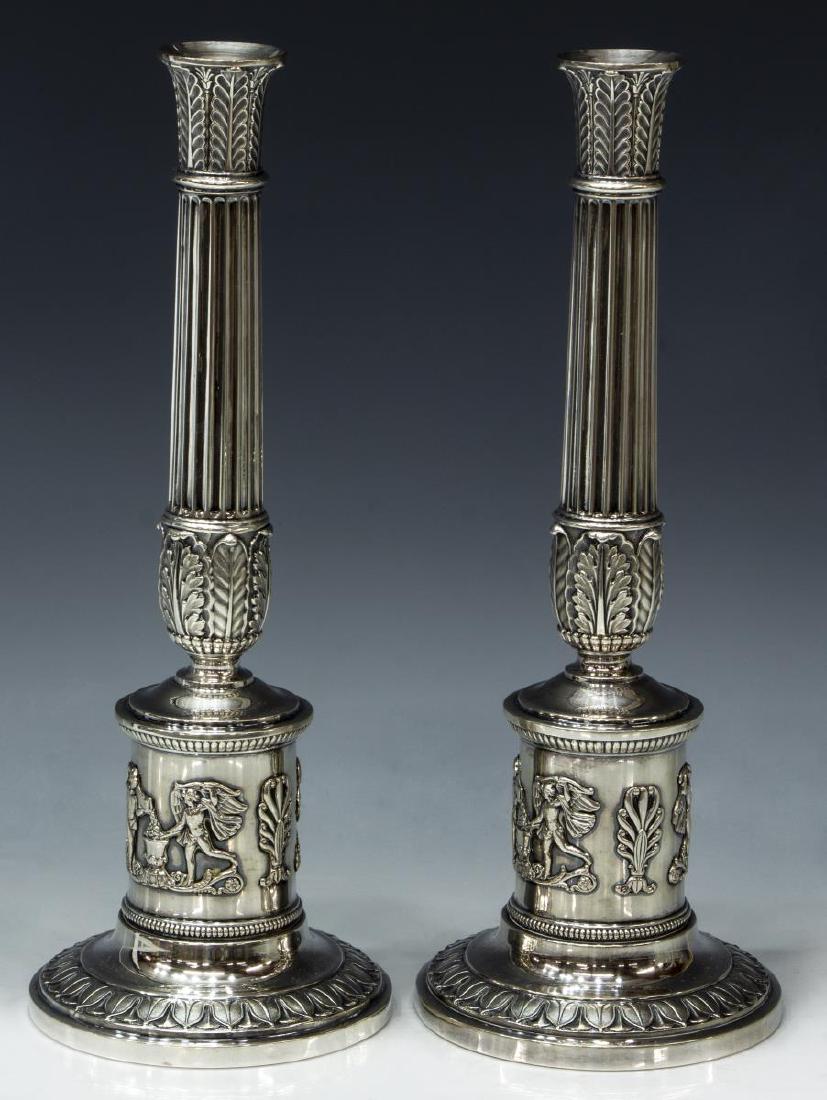 (2) GERMAN NEOCLASSICAL .812 SILVER CANDLESTICKS (1 of 5)