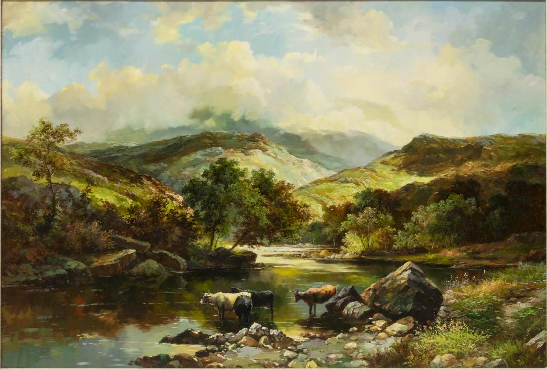 FRAMED OIL ON CANVAS LANDSCAPE PAINTING, SIGNED (1 of 4)