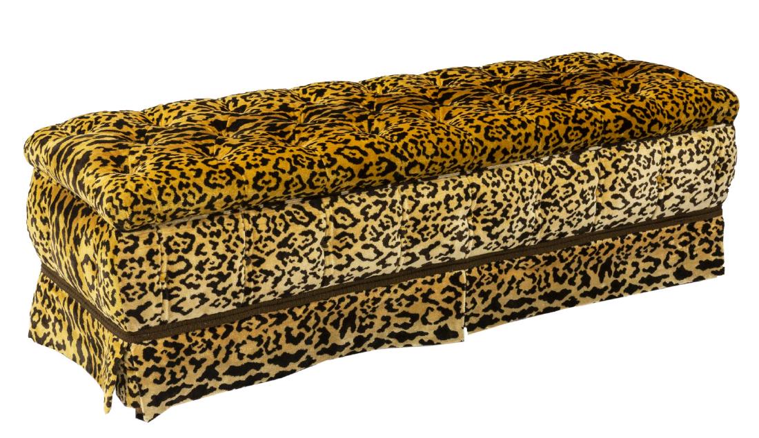 DESIGNER LEOPARD UPHOLSTERY END OF BED BENCH (1 of 2)