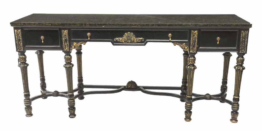 LOUIS XVI PARCEL GILT MARBLE TOP CONSOLE TABLE (1 of 2)