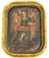 SAN MICHAEL ARCHANGEL OIL ON TIN RETABLO PAINTING