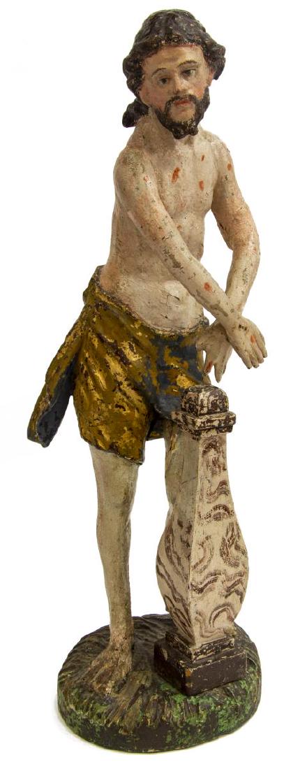 17TH C BAROQUE RELIGIOUS STANDING FIGURE OF CHRIST (1 of 4)