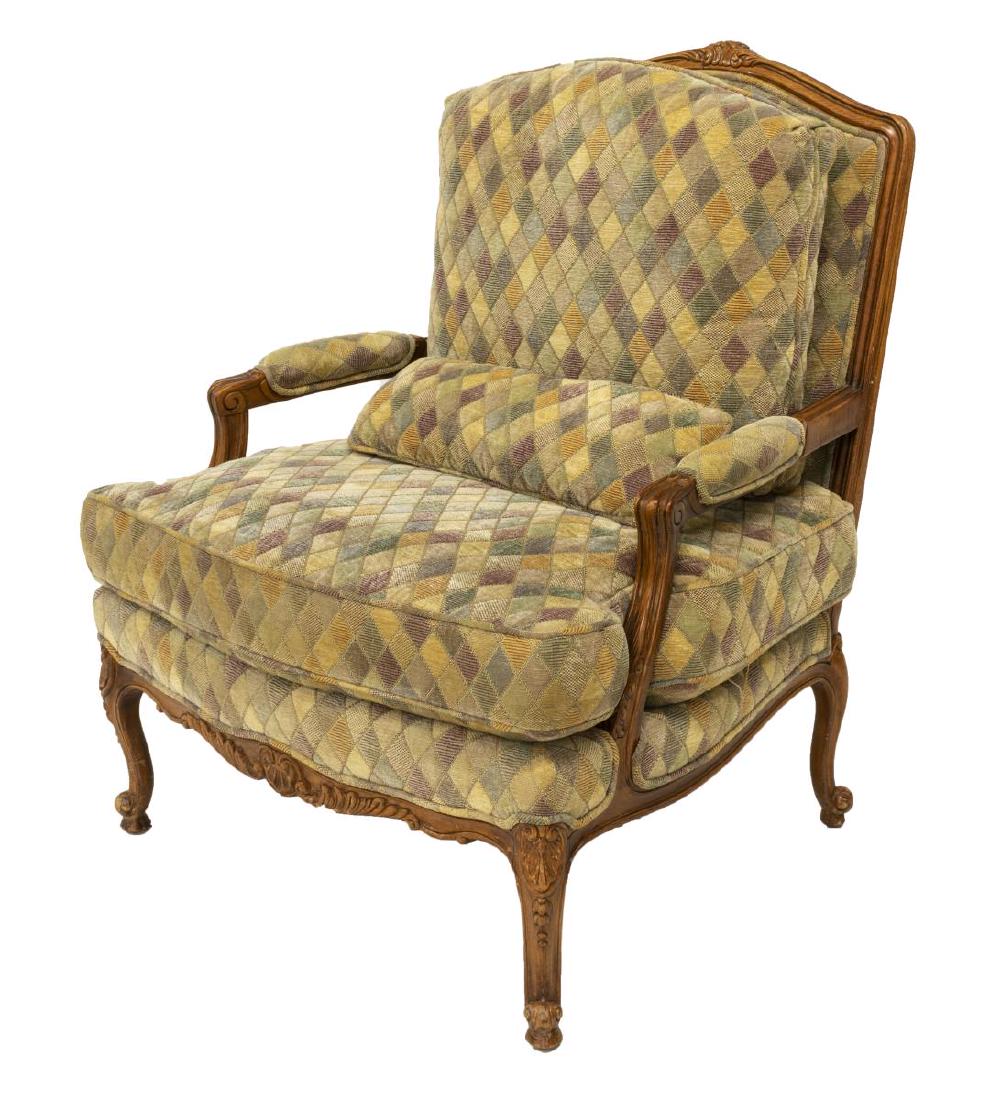 FRENCH STYLE UPHOLSTERED FAUTEUIL ARMCHAIR (1 of 3)