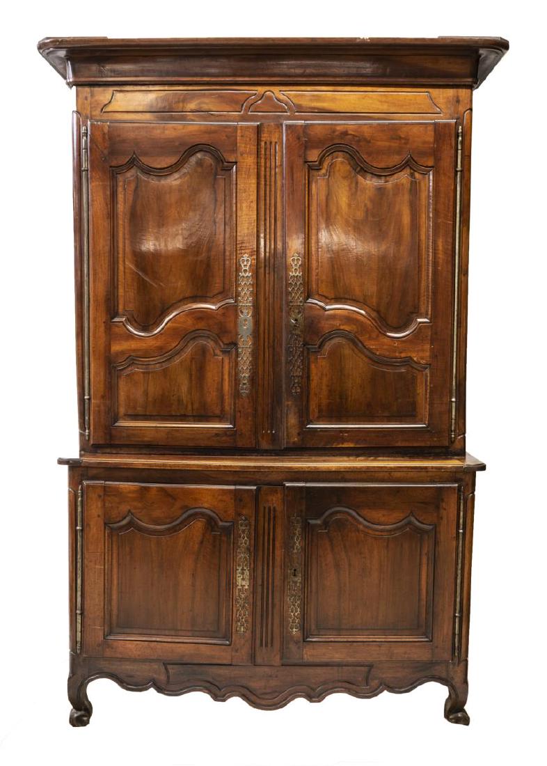 LOUIS XV STYLE CARVED WALNUT BUFFET DEUX CORPS (1 of 3)