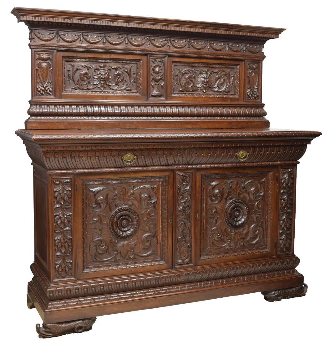 ITALIAN RENAISSANCE REVIVAL CARVED SIDEBOARD (1 of 4)