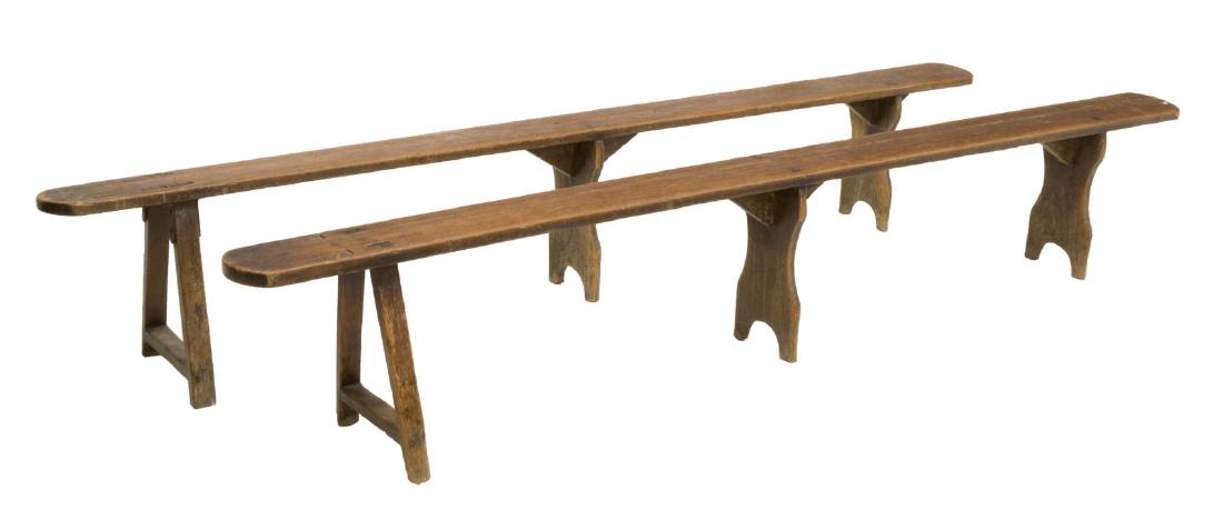(2) RUSTIC FRENCH FARMHOUSE LONG BENCHES (1 of 2)
