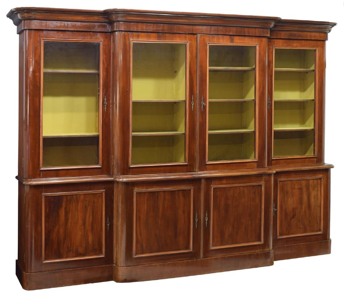 ITALIAN MAHOGANY GLASS FRONT BOOKCASE (1 of 2)
