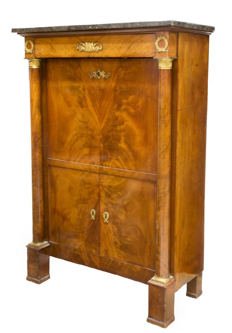 FRENCH EMPIRE STYLE MAHOGANY SECRETARY ABBATTANT (1 of 4)