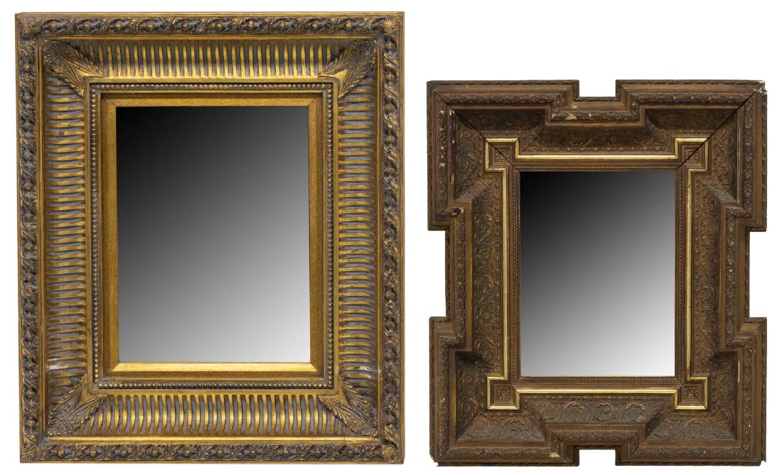 (2) ENGLISH CARVED GILT WOOD WALL MIRRORS (1 of 4)
