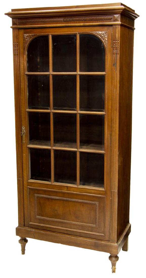 FRENCH LOUIS XVI STYLE WALNUT DISPLAY CABINET (1 of 3)