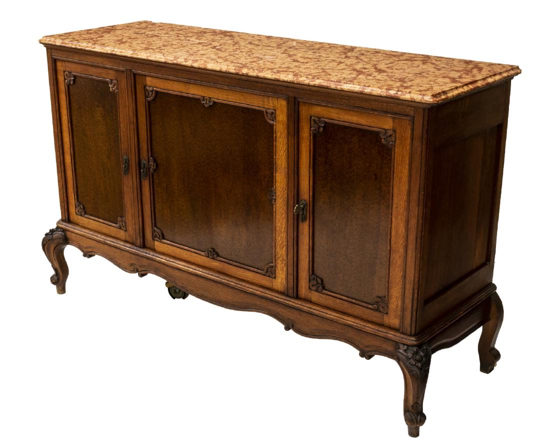 FRENCH LOUIS XV STYLE MARBLE TOP SIDEBOARD (1 of 3)