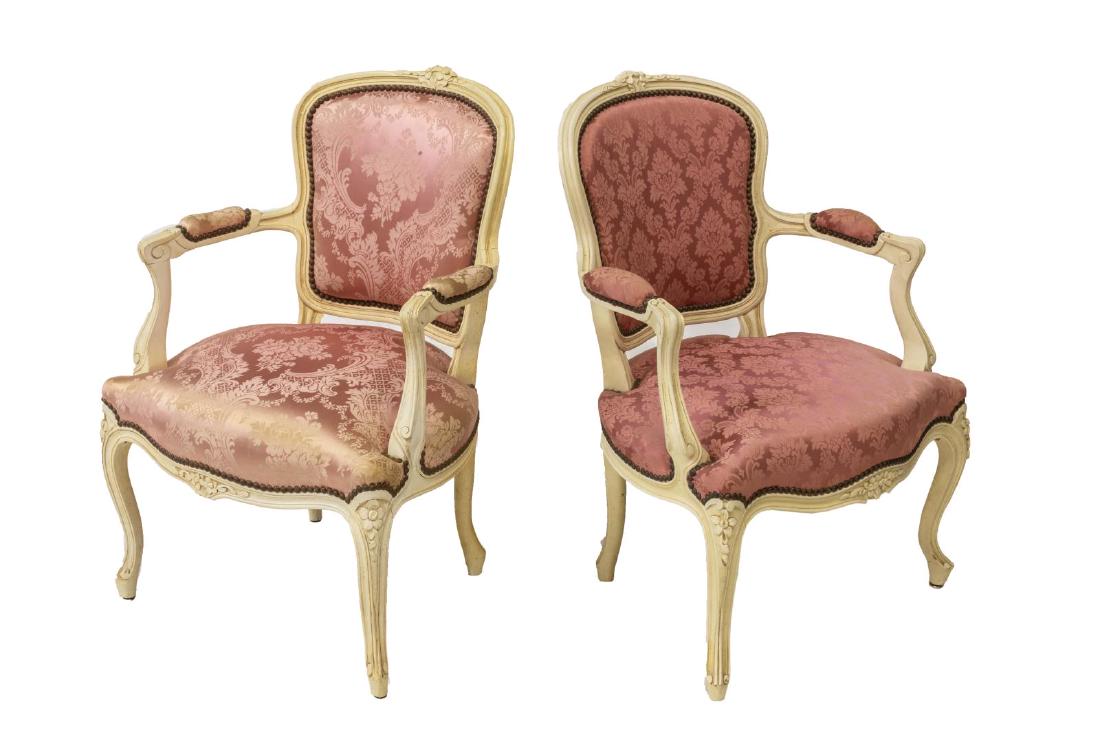 (PR) LOUIS XV STYLE FLORAL CARVED ARMCHAIRS (1 of 2)