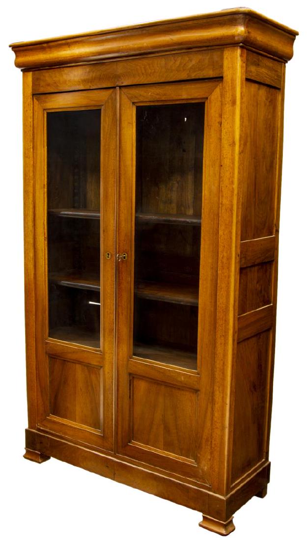 LOUIS PHILIPPE PERIOD WALNUT GLAZED BOOKCASE (1 of 3)