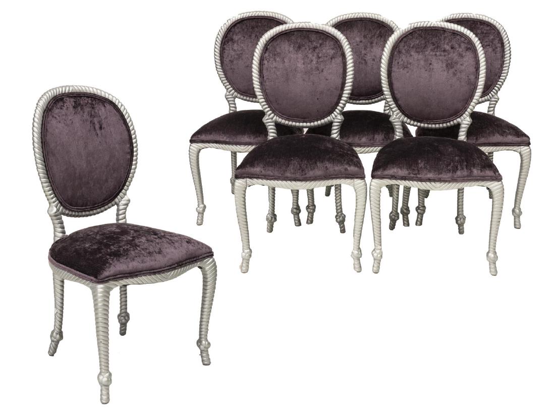 (6) CONTEMPORARY ROPE TWIST DINING CHAIRS (1 of 3)