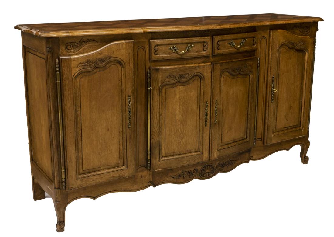 LOUIS XV STYLE PARQUETRY TOP OAK SIDEBOARD (1 of 3)