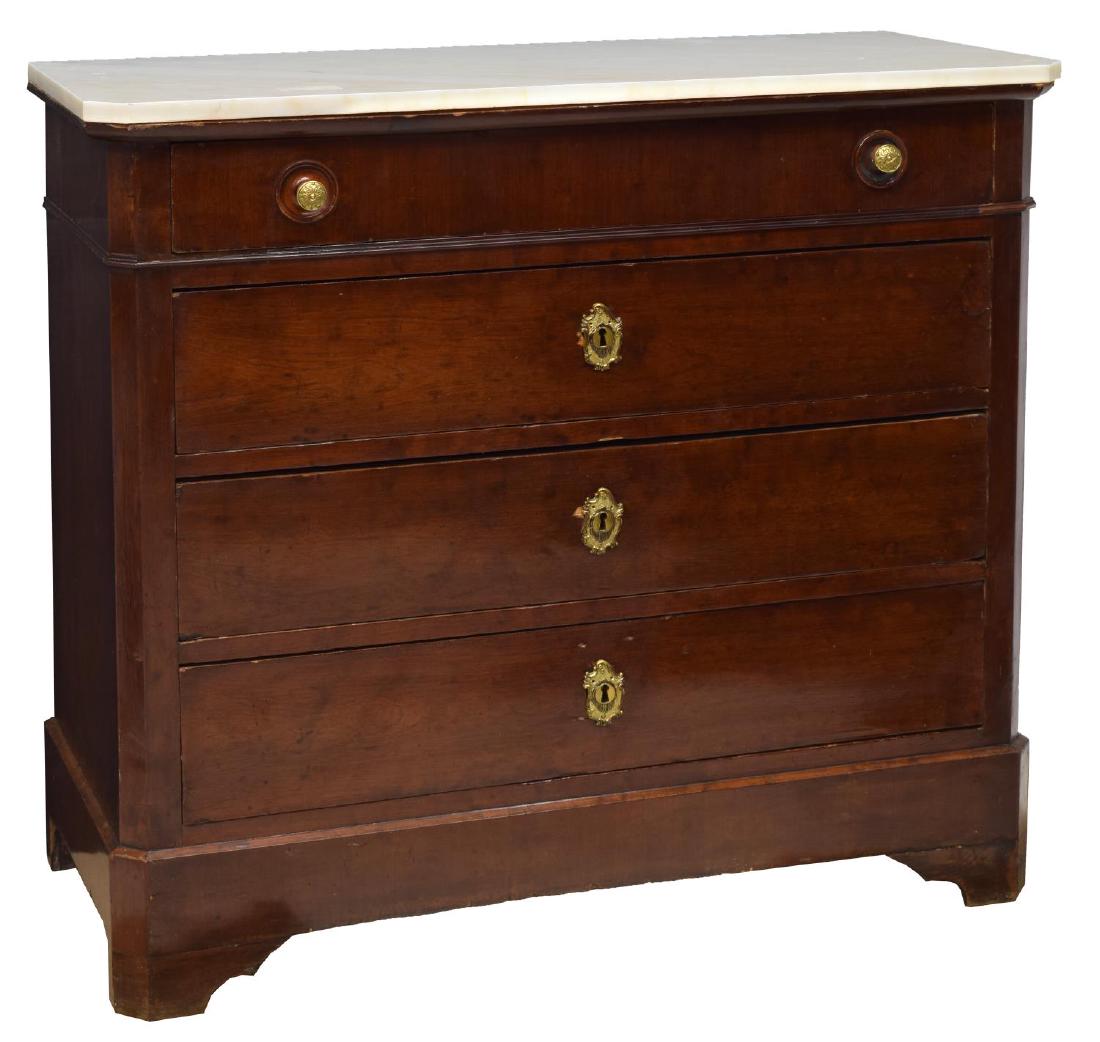 FRENCH CHARLES X FOUR DRAWER MARBLE TOP COMMODE (1 of 4)