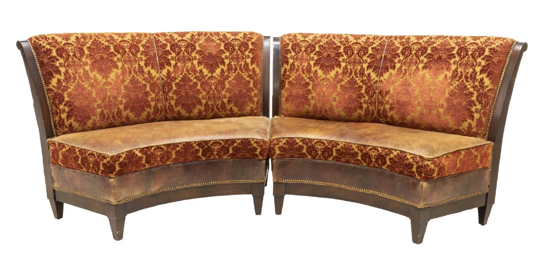 (2) UPHOLSTERED CURVED BANQUETTE BENCHES (1 of 3)